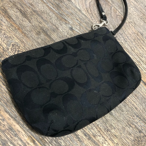 🛍3/$45 Black Monogram Coach Wristlet - Picture 2 of 4